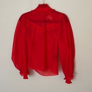 HM Red Blouse with Turtleneck size 8